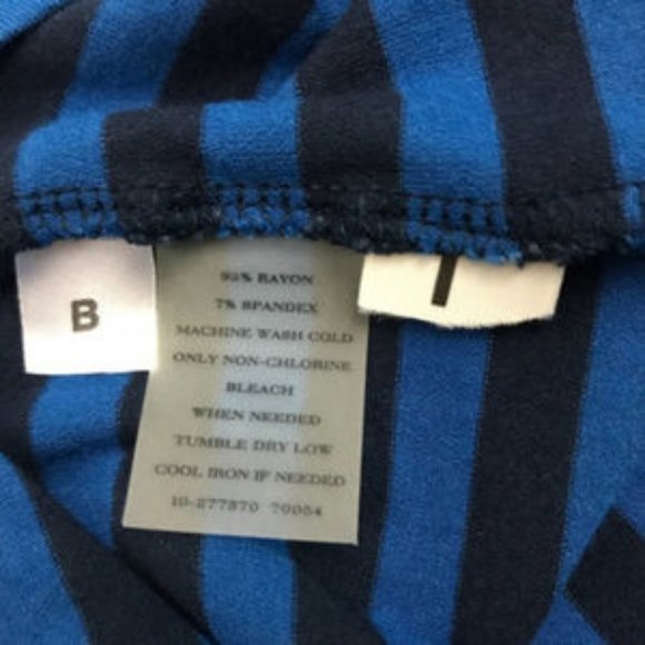 Ann Taylor Blue Striped Faux Wrap Dress Size M - Picture 6 of 6